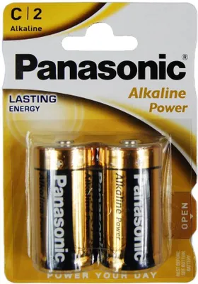 Produktbild von Goobay LR14 2-BL Panasonic Alkaline Power, Einwegbatterie, C, Alkali, 1,5 V, 2 Stück(e), Blau, Gold