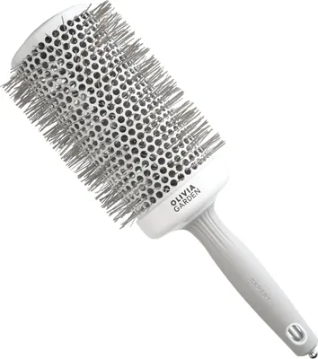 Zdjęcie produktu dla Olivia Garden Expert Blowout Speed Round Brush Wavy Bristles White & Grey 65 mm szczotka do włosów