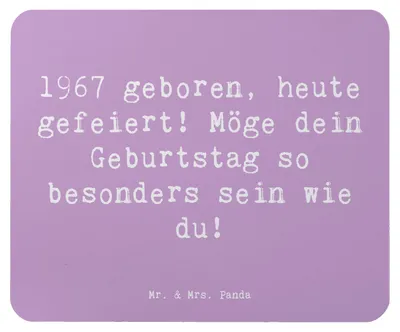 Produktbild von Mr. & Mrs. Panda Mauspad Spruch 1967 Geburtstag - Lavendeltraum - Geschenk, pc mausunterlage, mausteppich, mousematte, Mousepad, besondere Geburtstage, heute gefeiert