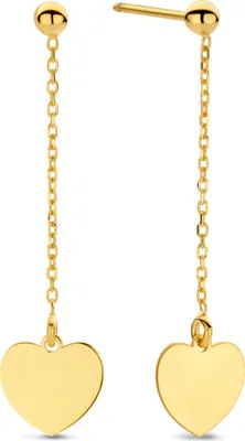 Produktbild von New Bling – 9NB-1424 – Silberne Damenohrringe mit Herz – vergoldet – lange Ohrhänger – minimalistisch & elegant