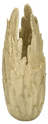 Produktbild von Vase Piume Gold aus Kunstharz in Federform 32x80 cm