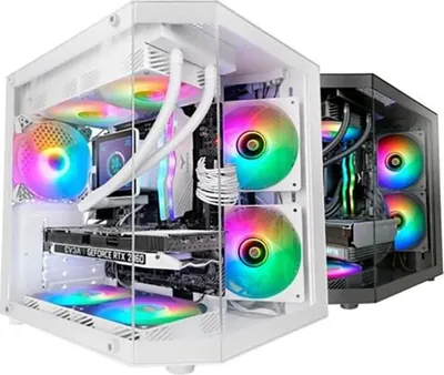 Produktbild von Mars Gaming MC-3TLITEW, Mini Tower, PC, Weiß, micro ATX, Mini-ITX, Gaming, Multi