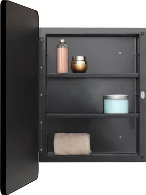 Image de Boîte à miroir en plastique avec bord biseauté - noir - 40 x 61 cm