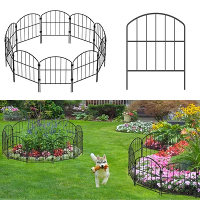 Productafbeelding van Tuinhek - Dierenhek - 10 panelen - 3 m - Zwart