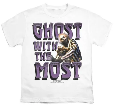 Obrázok produktu pre Tričko s motívom Beetlejuice – "Ghost With The Most" pre deti, model TV36629 (veľkosť 140-146) (biela)