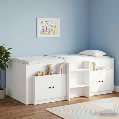 Imagen del producto de vidaXL: Armario de almacenamiento para cama alta, 2 unidades, blanco, 66 x 35 x 48 cm