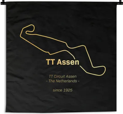 Produktbild von MuchoWow® Wandteppich Wandbehang TT Assen - Gold - Niederlande 60x60 cm Tapisserie Dekoration Wandtuch - Dekorationen - Wand Decke
