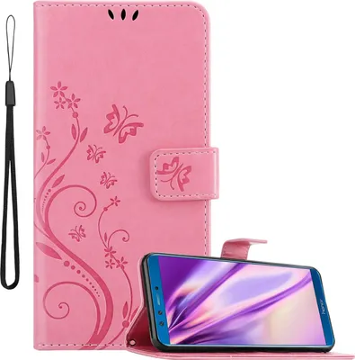 Obrázek produktu pro Cadorabo Pouzdro pro Honor 9 LITE Ochranný kryt v růžové barvě Pouzdro na mobil Flowers Flower