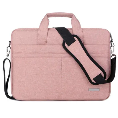 Produktbild von Student Laptop Tasche, Wasserdicht Oxford Stoff, Leicht Notebook Hülle, Stilvoll Groß Kapazität, 14-15 Zoll, Rosa