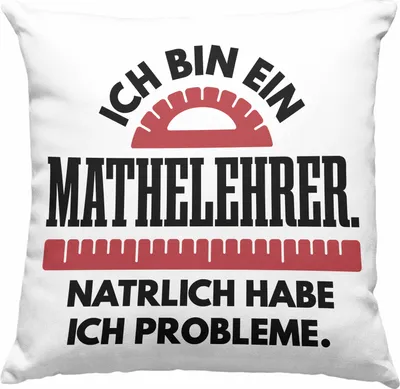 Produktbild von Trendation - Mathelehrer Deko-Kissen mit Füllung 40x40 Mathematiker Deko-Kissen mit Füllung 40x40n mit Spruch Lustig  Deko-Kissen mit Füllung 40x40 Geschenk Mathe Lehrer Sprüche (Blau)