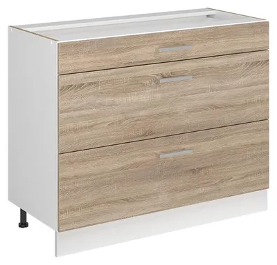 Zdjęcie produktu dla Szafka dolna do kuchni Vicco R-Line Sonoma/Biały 100 cm bez blatu roboczego, Model 71535