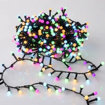 Produktbild von LED Lichterkette 10 m für Außen und Innen 500 mini Kugeln mit Timer - bunt - Multicolor Kugellichterkette batteriebetrieben mit 8 Funktionen