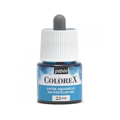 Imagen del producto de Pebeo Colorex, tinta acrílica para acuarela, 45 ml, color cian