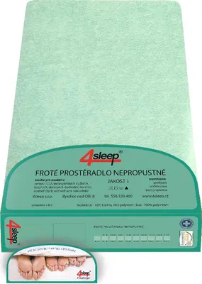 Obrázek produktu pro Nepromokavé prostěradlo froté s gumičkou 70x140 - Zelené