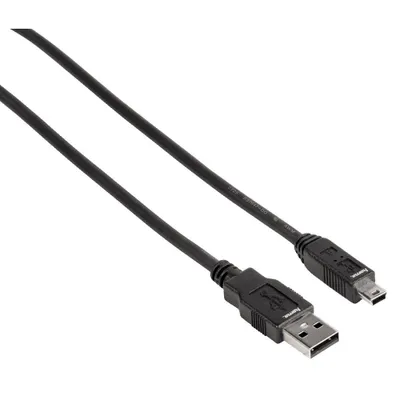 Obrázok produktu pre Hama USB 1.8m, 1,8 m, USB A, Mini-USB B, Samec/samec, 0,48 Gbit/s, Čierna