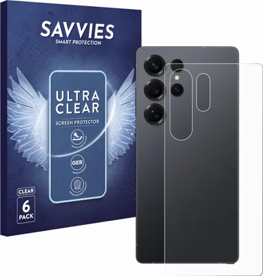 Produktbild von 6x Für Samsung Galaxy S25 Ultra Enterprise Edition (Rückseite) Schutzfolie Savvies Displayschutz Display Schutz Folie Klar Transparent