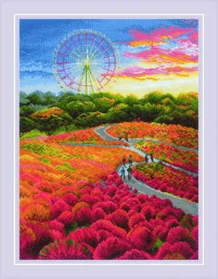 Zdjęcie produktu dla Zestaw do haftu krzyżykowego Riolis "Hitachi Seaside Park", 30x40cm
