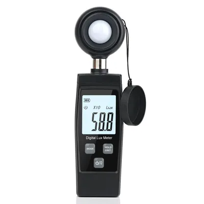 Imagen del producto de Luxómetro digital de 0 a 200.000 lux. Medidor de luz portátil con fotómetro, funciones MAX/MIN y retención de datos, ideal para medir la luz de LED y la luz utilizada en plantas