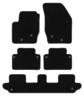 Zdjęcie produktu dla Dywaniki samochodowe welurowe BASIC do: Volvo  XC90 I (2002-2014, SUV 7 os.) czarne, z mocowaniami
