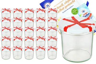 Produktbild von 25er Set Sturzglas 350 ml To 82 Schleifendekor Deckel Einweckglas Gläser incl. Diamant Rezeptheft