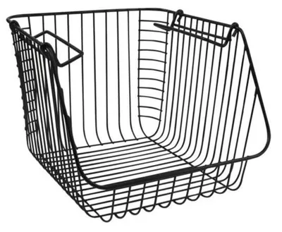 Produktbild von Hangekorb fur Schrank - Metall - 27 x 29 x 22 cm - schwarz - Schrankkorb - Aufbewahrungsmobel