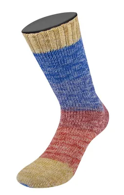 Produktbild von Lana Grossa - Gomitolo Meilenweit 4019 blau senfgelb orange braunrot
