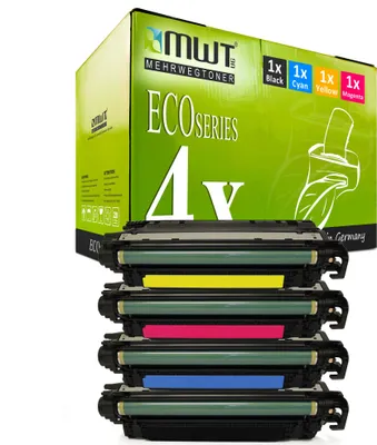 Produktbild von 4 Mehrwegtoner kompatible Lasertoner ersetzt HP CE740A-43A 307A CE741A CE743A CE742A Mehrfarbig