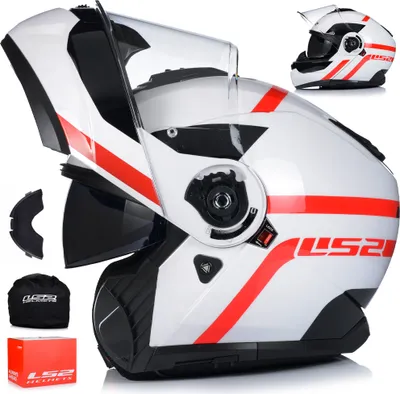 Obrázek produktu pro Motocyklová Helma LS2 FF908 Strobe II AutoX Bílo-Červená M