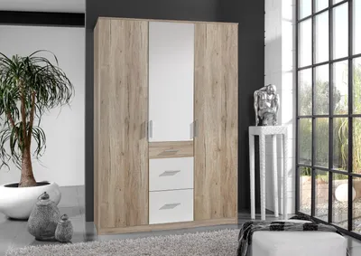 Produktbild von Dreh-/Schwebetürenschrank >Joker< (B/H/T: 135x199x58 cm) San Remo-Eiche