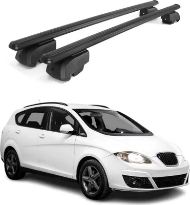 Produktbild von Dachträger Gepäckträger für Seat Altea XL 2006-2015 ABE Aluminium Schwarz 2x