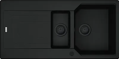 Produktbild von Franke Spüle URBAN UBG 651 in BLACK MATT - BLACK COLLECTION inkl. Abtropfbecken / Ausschnittmaß 964 x 464 mm / Granitspüle