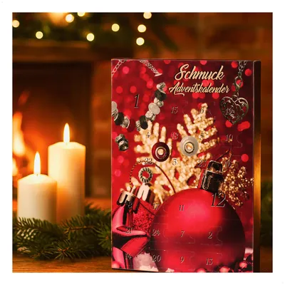 Productafbeelding van com-four® 1 adventskalender, gevuld met sieraden: armband, ketting en oorbellen