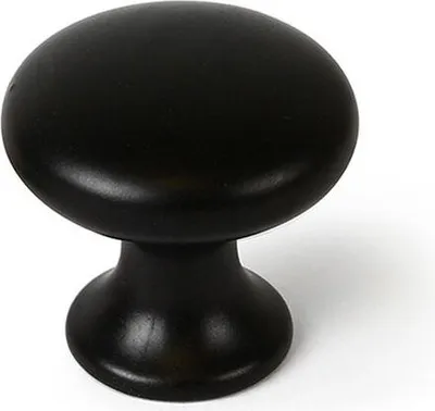 Obrázek produktu pro Blistry se 4 kulatými nábytkovými knoflíky v provedení zamak matný černý lak mod.760 ø25mm rei
