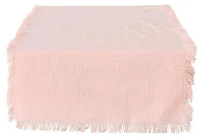 Produktbild von Tischläufer - 40 x 140 cm - Rosa - Baumwolle - mit Fransen