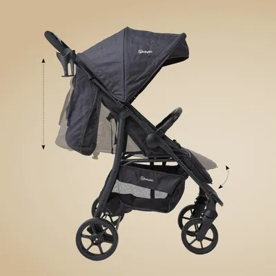 Produktbild von BabyGo Kombikinderwagen Style 3in1 schwarz