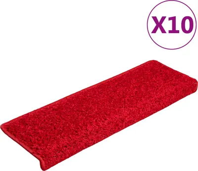 Obrázek produktu pro Schodové rohože 20 ks 65 x 21 x 4 cm červené s obdélníkovým okrajem