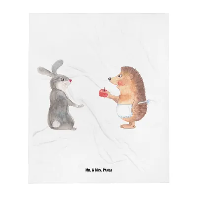 Produktbild von Mr. & Mrs. Panda Babydecke Hase Igel - Weiß - Geschenk, Trösten, Fleecedecke, Plaid, Trennungsschmerz, Herzschmerz, Schlummerdecke, Kinderwagendecke, Lustige Sprüche, und