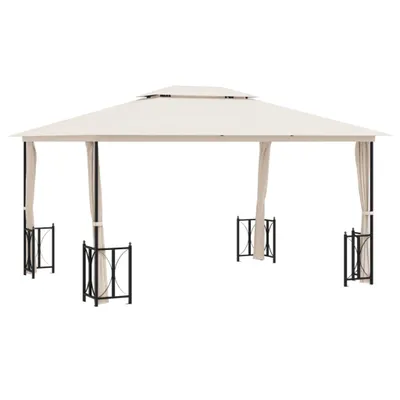 Produktbild von vidaXL Pavillon mit Seitenwänden & Doppeldach 3x4 m Creme