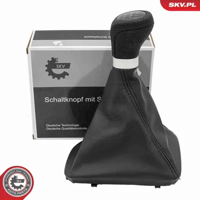 Obrázek produktu pro ESEN SKV hlavice řadicí páky 6stupňová, černá, z plastu a syntetické kůže, pro BMW 3 Touring (E91), 3 Sedan (E90), 3 Sedan (E46) a 5 Touring