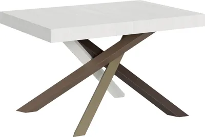 Immagine prodotto di ITAMOBY - Tavolo allungabile 140/244x90 cm Volantis bianco frassino gambe multicolore 4/C