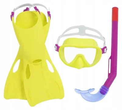 Produktbild von Bestway Kinder Tauchset Maske Flossen Schnorchel Gelb