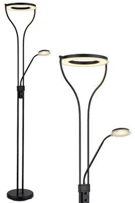 Produktbild von LED Deckenfluter, Schwarz, Dimmer, Lesespot, H 194 cm
