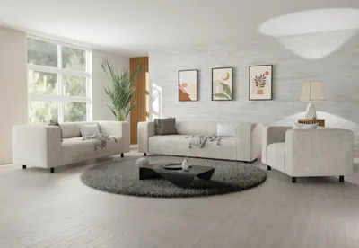 Produktbild von S-STYLE MÖBEL - Malin - Modernes Polstergarnitur 3+2+1 aus Beige Cord-Stoff mit bequemem Sitz