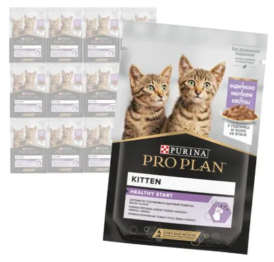 Produktbild von Purina Pro Plan Kitten Healthy Start 12x85g Nassfutter für Kitten mit Truthahn in Sauce