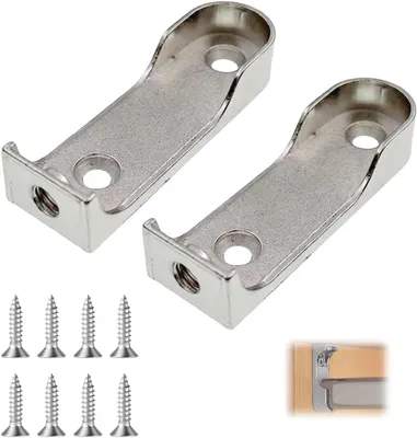 Image de Support pour tringle à vêtements, lot de 2 avec 8 vis, pour tringles à vêtements latérales