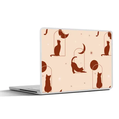 Produktbild von MuchoWow® Laptop Aufkleber Sticker Cover Katze - Sterne - Muster 25x18 cm - Laptop-Deko