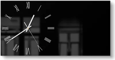 Produktbild von DEQORI Glasuhr 60x30 cm Römisch 'Schwarz' Wanduhr Glas Uhr Design leise Küchenuhr
