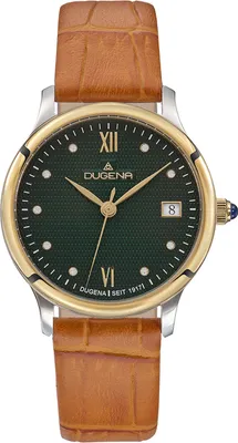 Produktbild von Dugena Damenuhr 4461087 Florenz, Quarz, grünes Zifferblatt, Edelstahl