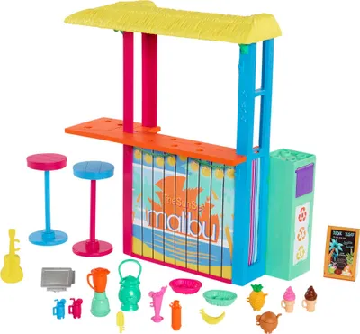 Produktbild von Barbie Loves the Ocean Strandhüttenspaß Spielset aus recyceltem Kunststoff