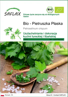 Zdjęcie produktu dla SAFLAX - Bio - Pietruszka Płaska - 600 Nasiona - Petroselinum crispum